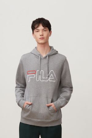 FILA Prati Hoodies Grey / Red / White,Mens Clothing | CA.YMOTGE198